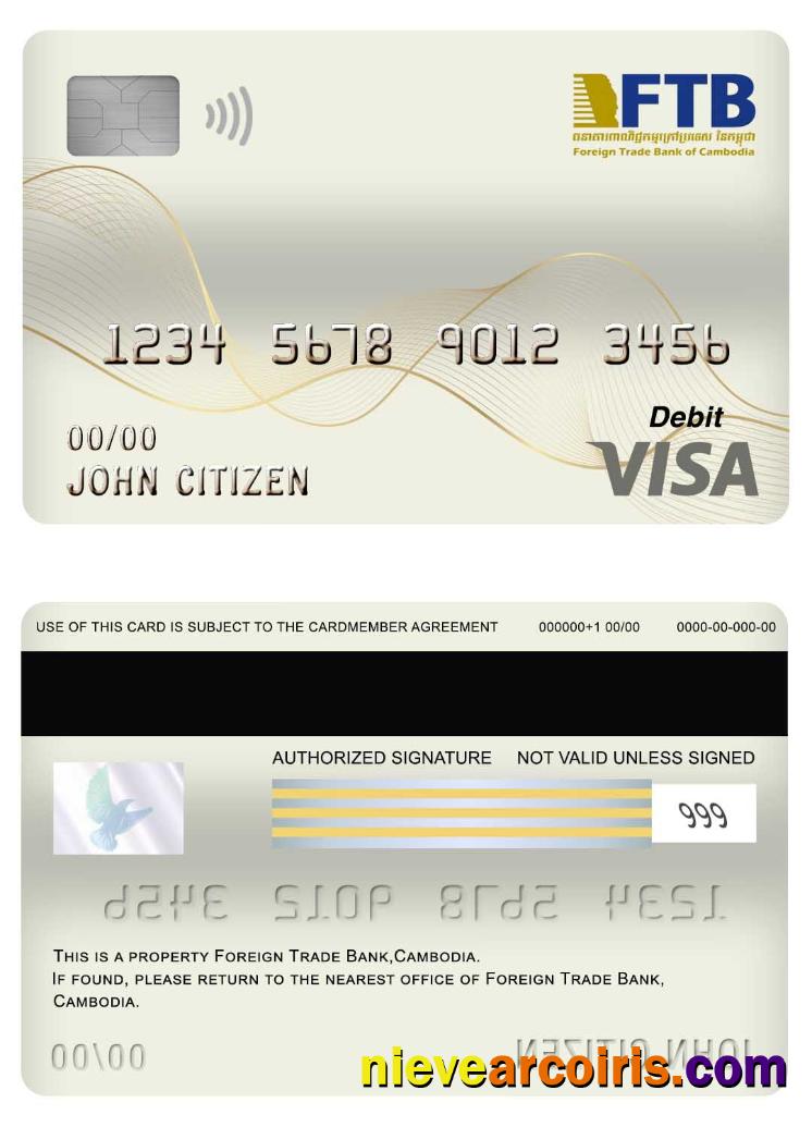 Cambodia Foreign Trade bank visa debit card
